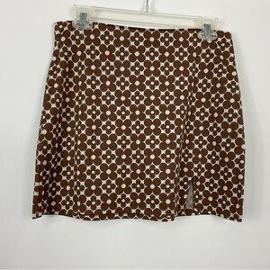 Hollister High Rise Brown‎ Floral Mini Skirt Size Medium